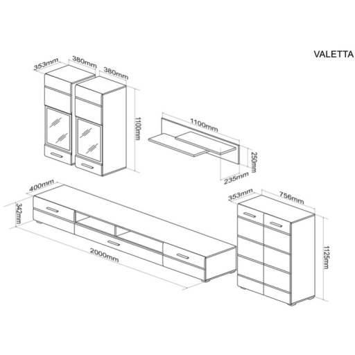 VALETTA 5 részes Nappali szett, kasmír