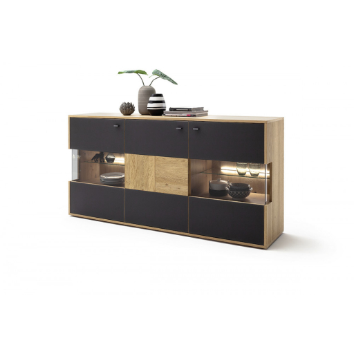 Valencia komód tölgy, antracit 184 cm