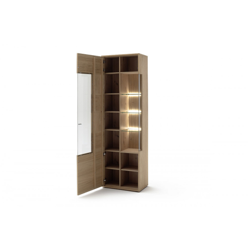 Valencia üveges tároló tölgy, antracit 64 x 207 cm