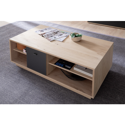 Valencia dohányzóasztal tölgy, antracit 115 cm