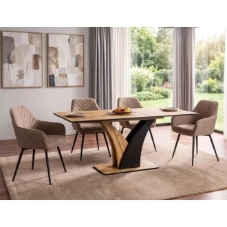 Vento bővíthető étkezőasztal tölgy/fekete 120-160 cm
