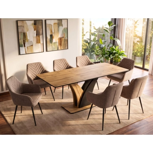 Vento bővíthető étkezőasztal tölgy/fekete 120-160 cm