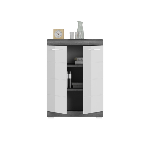 Scout 2 ajtós komód fehér magasfényű 60 cm