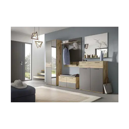 Mason 2 ajtós, 1 fiókos cipősszekrény nox tölgy - bazaltszürke