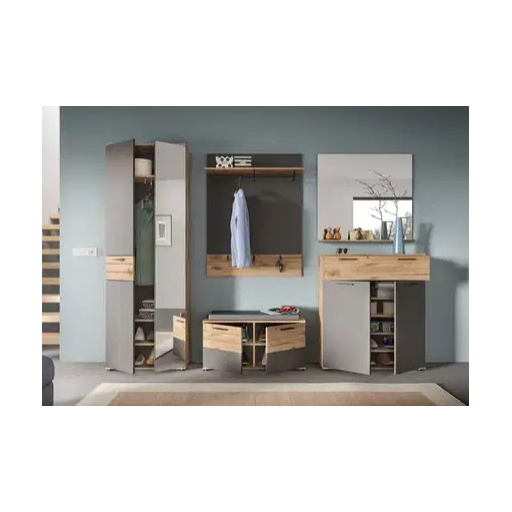 Mason 2 ajtós, 1 fiókos cipősszekrény nox tölgy - bazaltszürke