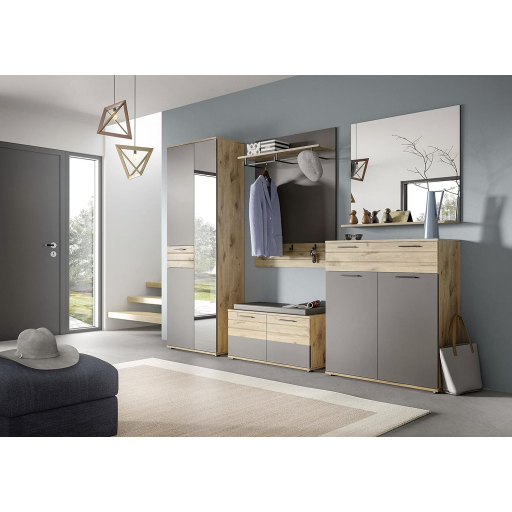 Mason előszobai gardrób szekrény nox tölgy - bazaltszürke