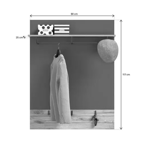 Mason fali fogas panellel nox tölgy - bazaltszürke