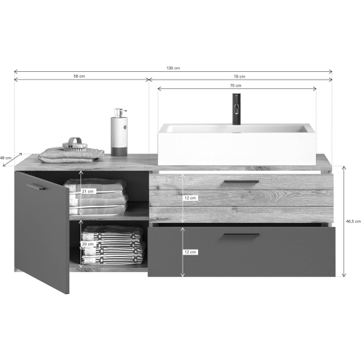 Mason fali mosdószekrény