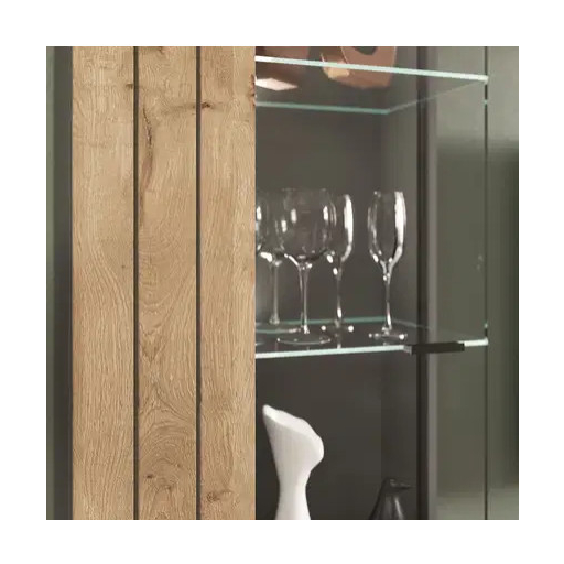 Mason 1 ajtós vitrin nox tölgy - bazaltszürke