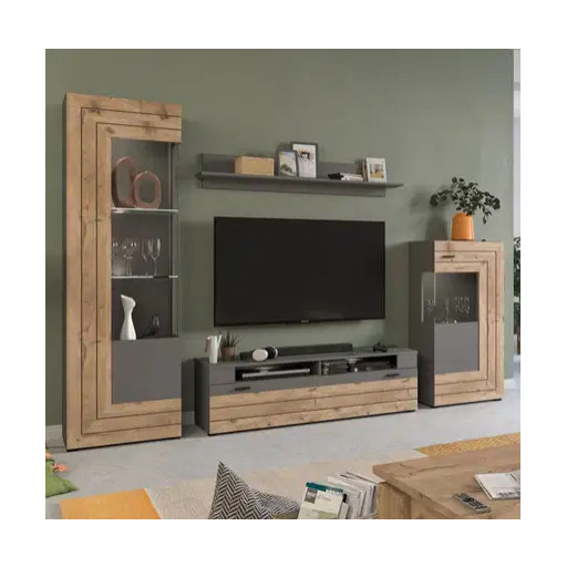 Mason 1 ajtós vitrin nox tölgy - bazaltszürke