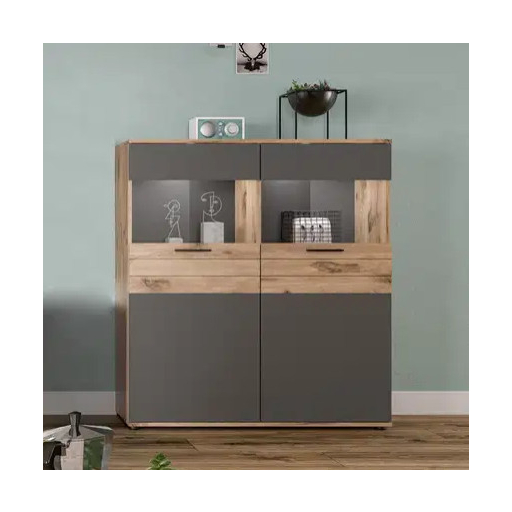 Mason alacsony tálalószekrény nox tölgy - bazaltszürke