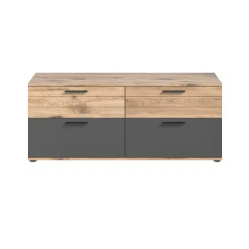 Mason alacsony komód 2 fiókkal nox tölgy - bazaltszürke