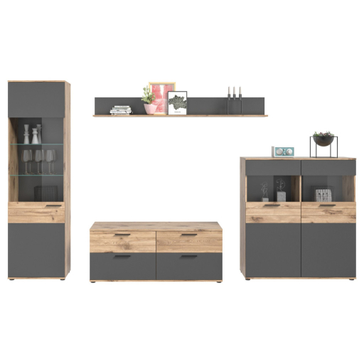 Mason 1 nappali bútorszett nox tölgy/bazaltszürke