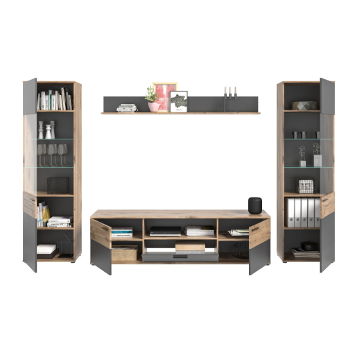 Mason 2 nappali bútorszett nox tölgy/bazaltszürke