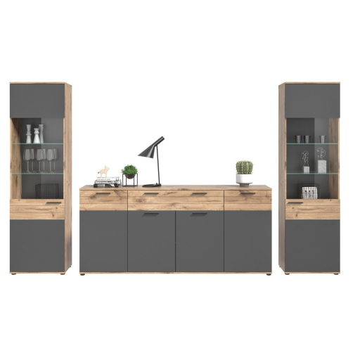 Mason 3 nappali bútorszett nox tölgy/bazaltszürke