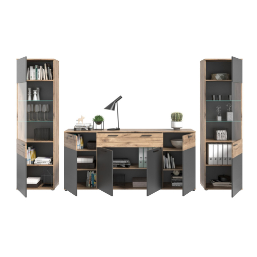 Mason 3 nappali bútorszett nox tölgy/bazaltszürke