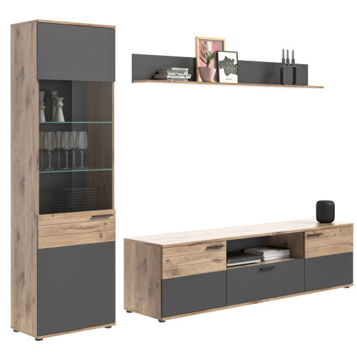 Mason 4 nappali bútorszett nox tölgy/bazaltszürke