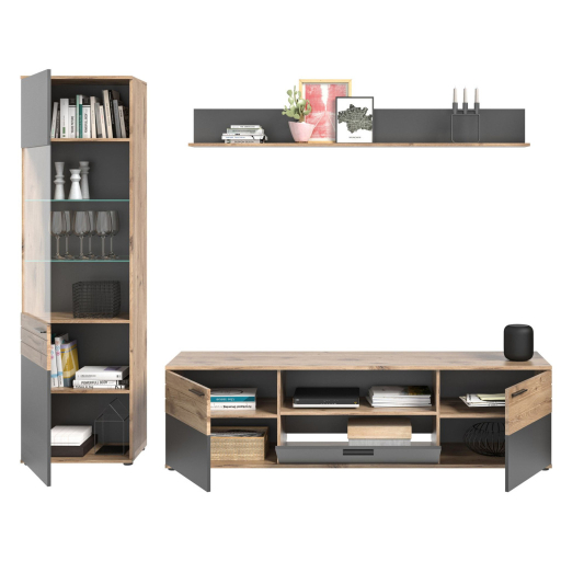 Mason 4 nappali bútorszett nox tölgy/bazaltszürke