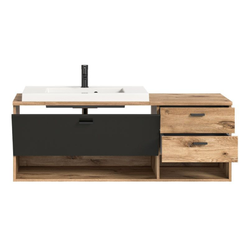 Grado fiókos mosdószekrény nox tölgy/szürke