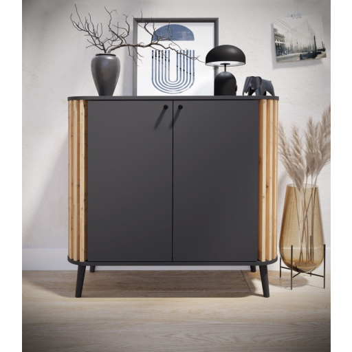 Pure 2 ajtós komód kézműves tölgy/szürke