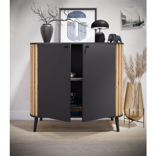 Pure 2 ajtós komód kézműves tölgy/szürke