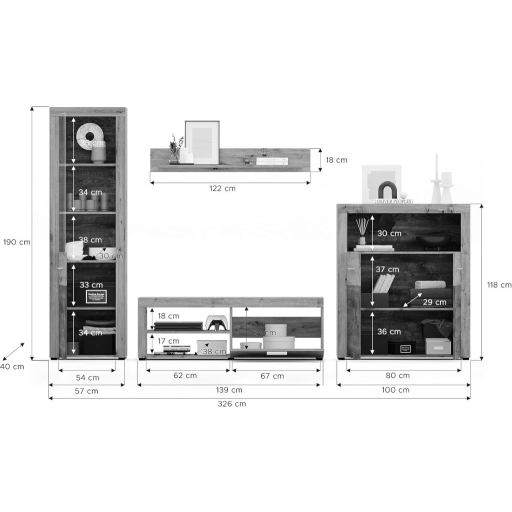 FLY nappali szett kézműves tölgy