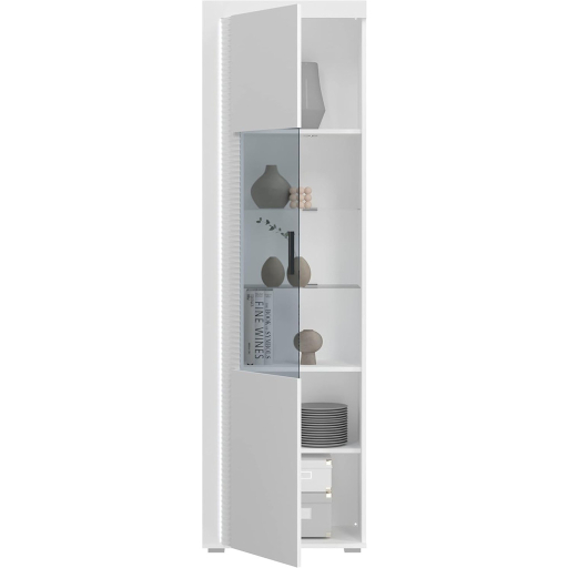 Skylight 1 ajtós vitrines szekrény matt fehér