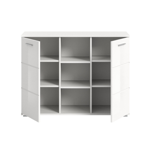 Prego 2 ajtós 3 polcos komód fehér