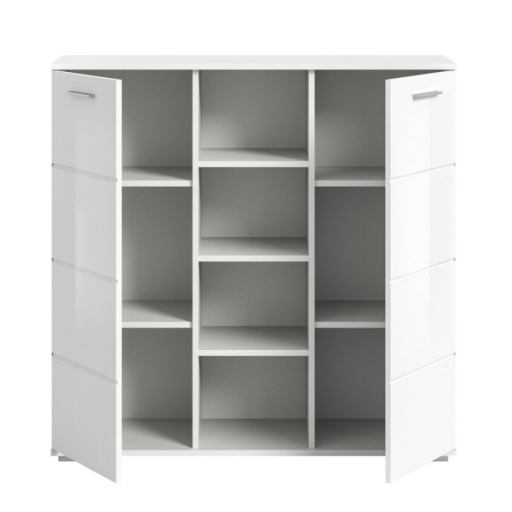 Prego 2 ajtós 4 polcos komód fehér