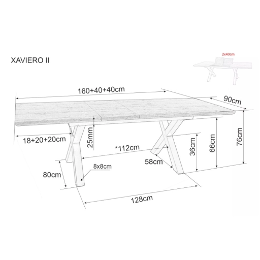 Xaviero II bővíthető étkezőasztal tölgy 160-240cm