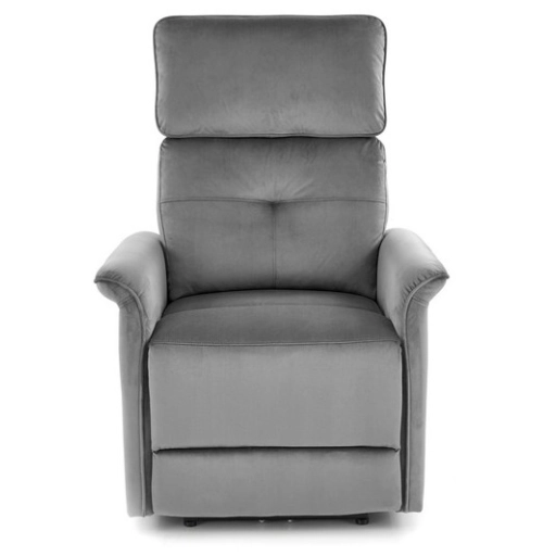 SEMIR sötétzöld karosszék elektromos dönthető funkcióval / USB csatlakozóval