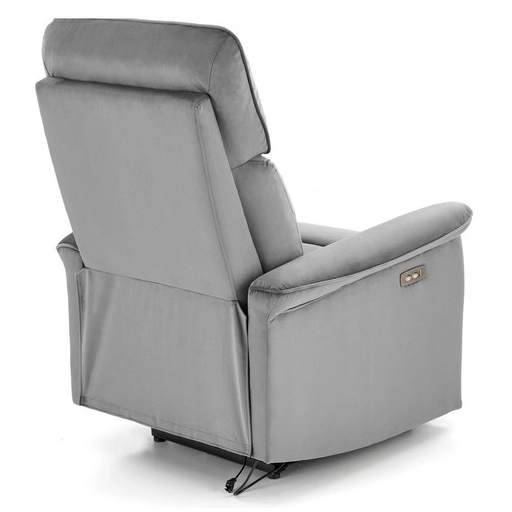 SEMIR sötétzöld karosszék elektromos dönthető funkcióval / USB csatlakozóval