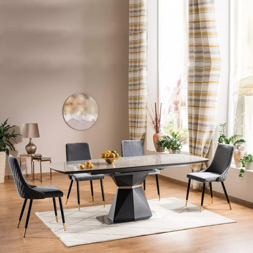 Cortez szürke 4 személyes étkezőszett bővíthető étkezőasztallal