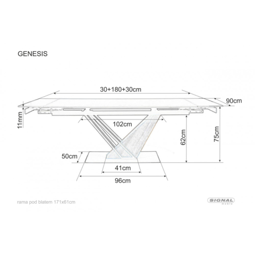 Genesis bővíthető étkezőasztal 180-240 cm