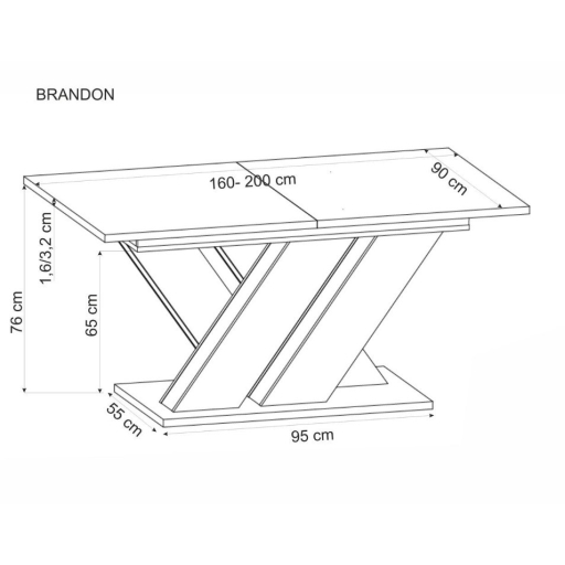 Brandon bővíthető étkezőasztal cremona tölgy 160-200cm