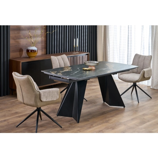 Armani bővíthető étkezőasztal fekete 165-241cm