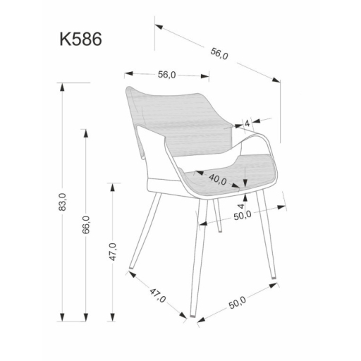 K-586 szék dió / fekete
