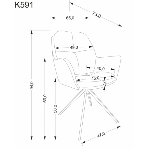 K-591 forgószék barna
