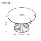 Pireus kör étkezőasztal 120 cm