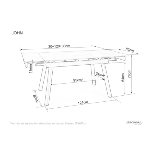 John bővíthető étkezőasztal 120-180cm