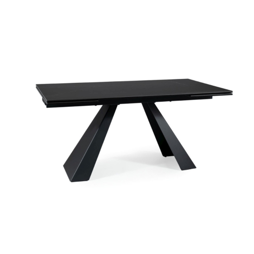 Salvadore matt fekete 5 személyes étkezőszett bővíthető étkezőasztallal