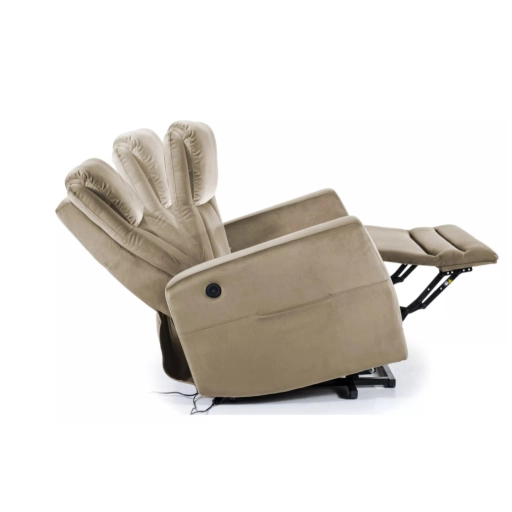 Adonis dönthető bársony fotel sötét bézs