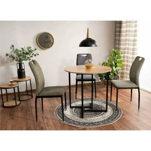 Alto II kerek étkezőasztal tölgy/fekete 80 cm