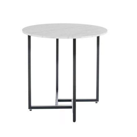 Alto II kerek étkezőasztal fehér márvány/fekete 80 cm