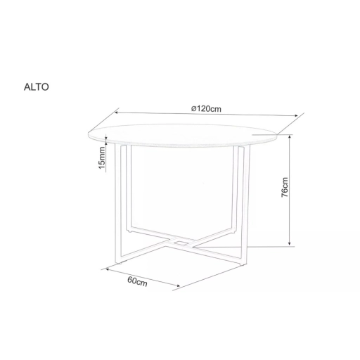 Alto kerek étkezőasztal tölgy/fekete 120 cm