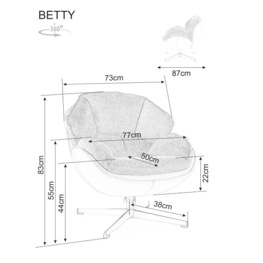 Betty fotel fekete