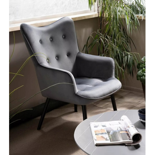 Carmen bársony fotel szürke