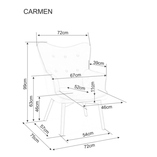Carmen Raven fotel szürke