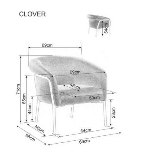 Clover Brego fotel szürke