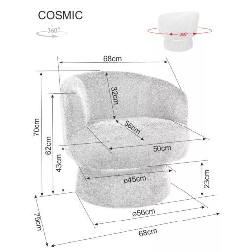 Cosmic Raven fotel szürke